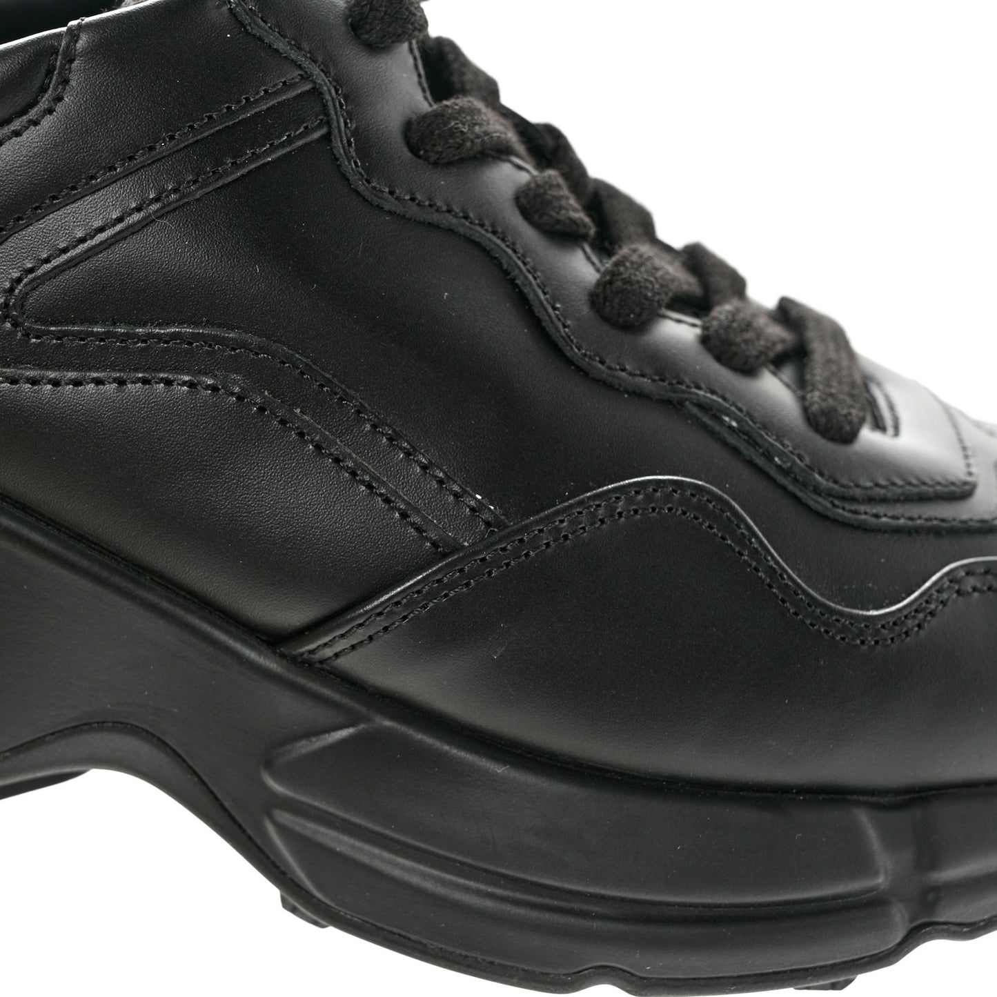Calfskin Rhyton Sneakers 36.5 Black