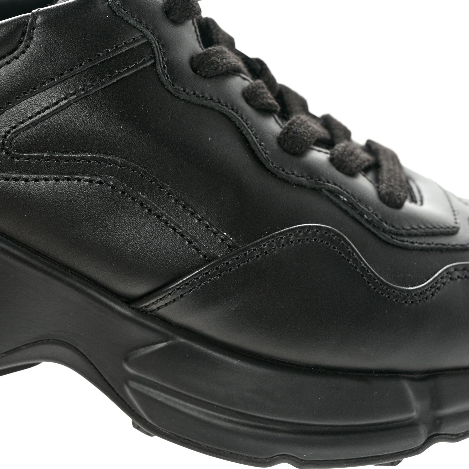 Gucci Calfskin Rhyton Sneakers 36.5 Black 13 of 14