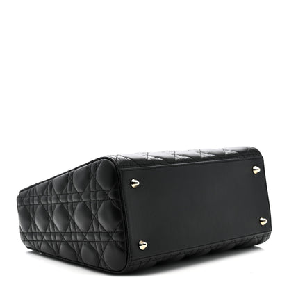 Christian Dior Lambskin Cannage Medium Lady Dior Black 6 of 21