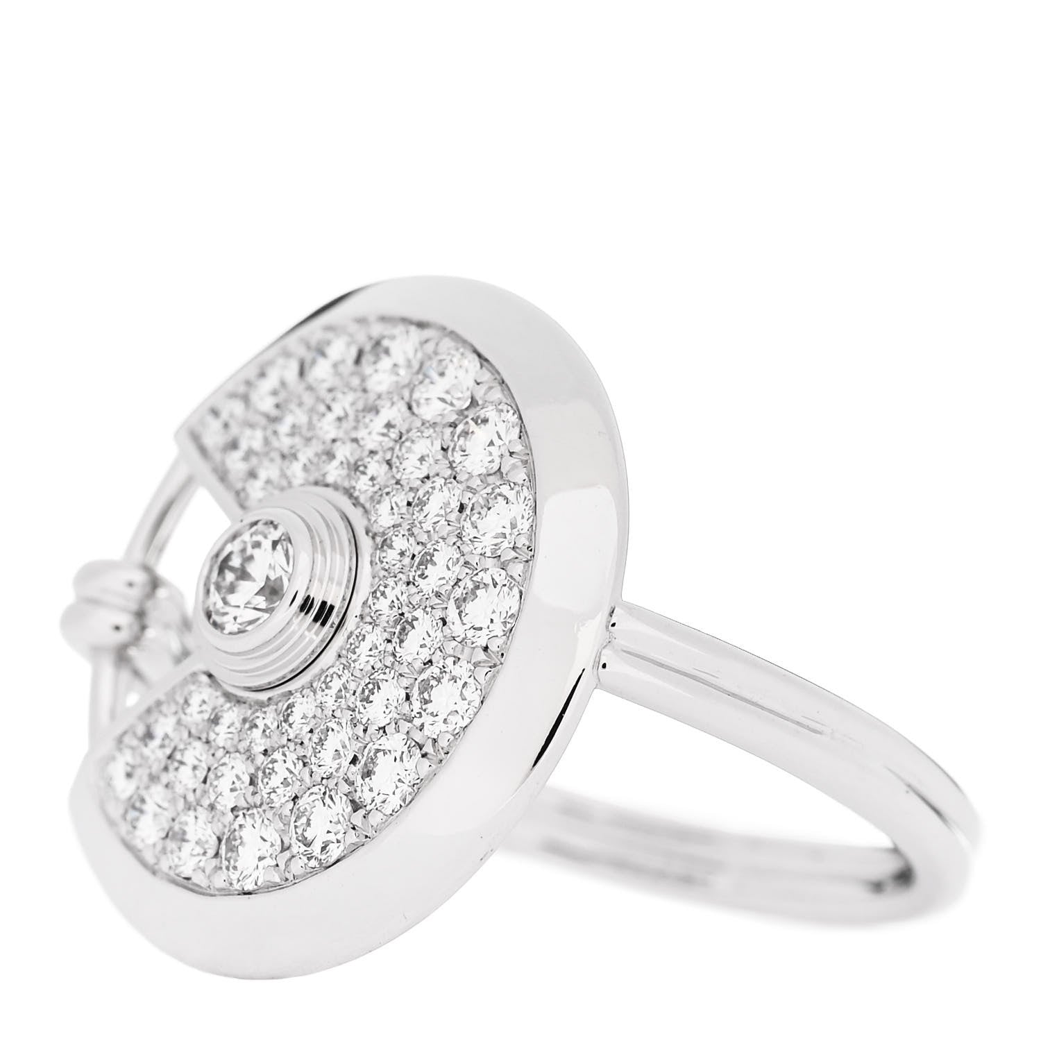 Cartier 18K White Gold Diamond SM Amulette de Cartier Ring 52 6 3 of 6