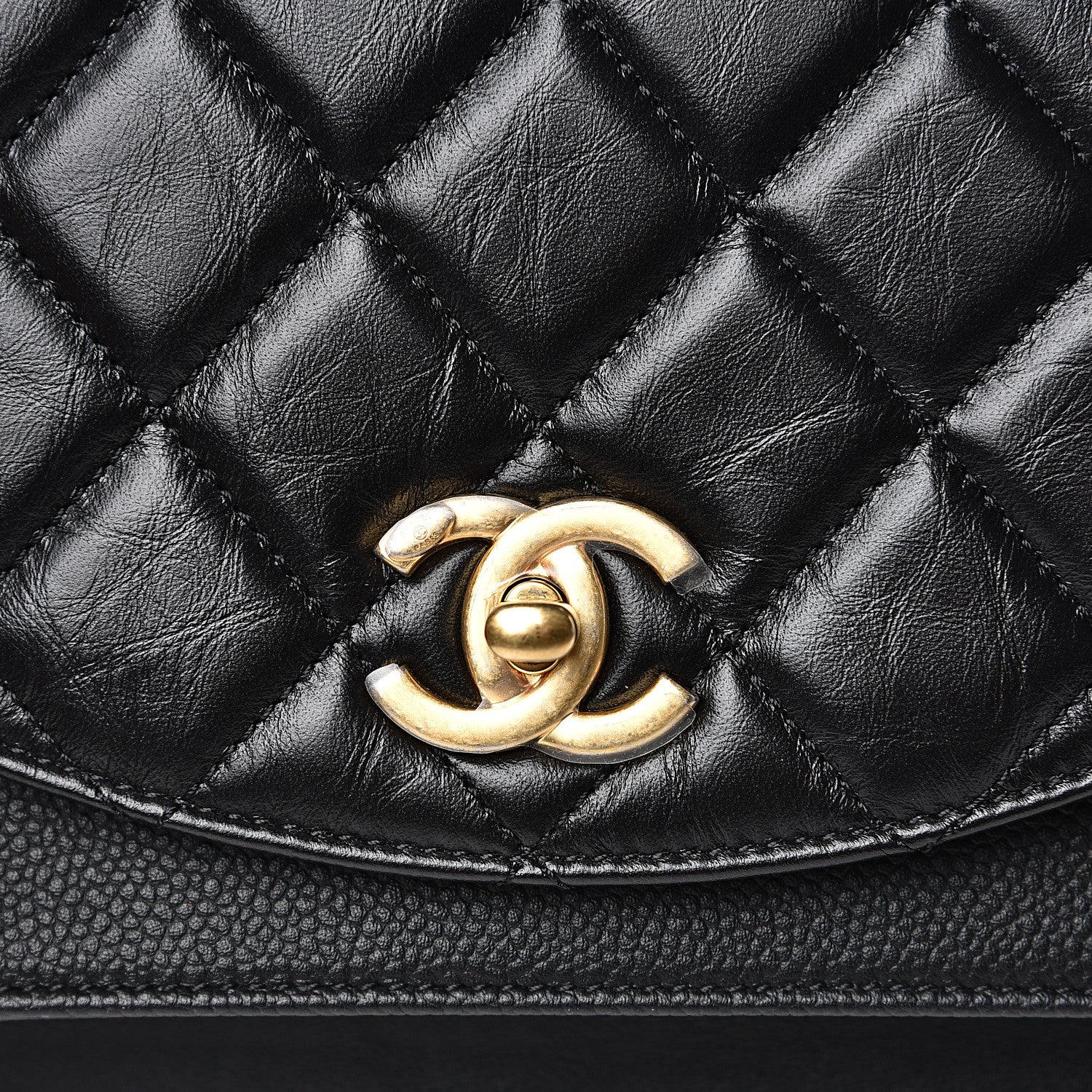 Chanel Calfskin Caviar Quilted Chain Handle Flap Black 6 of 10