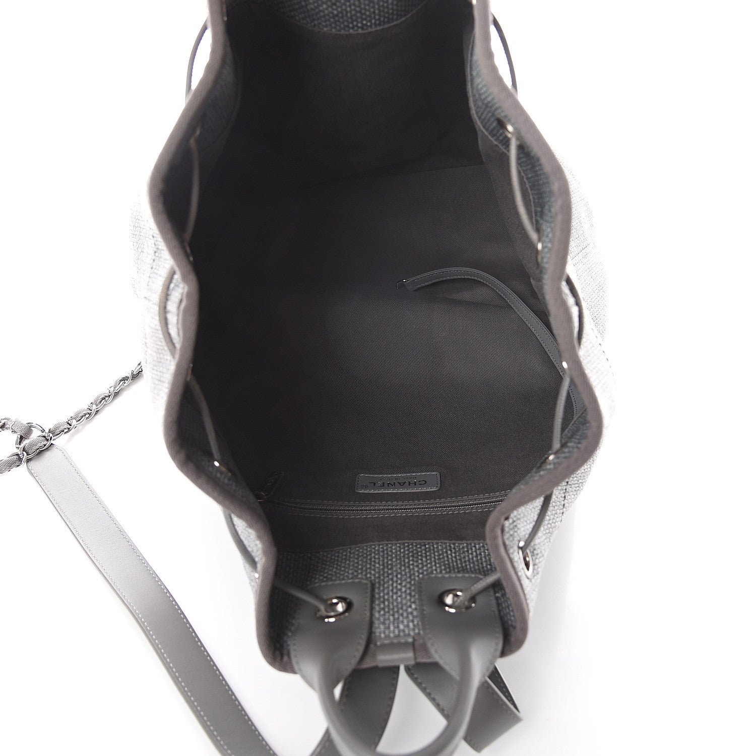 Chanel Canvas Large Deauville Backpack Grey 4 of 9