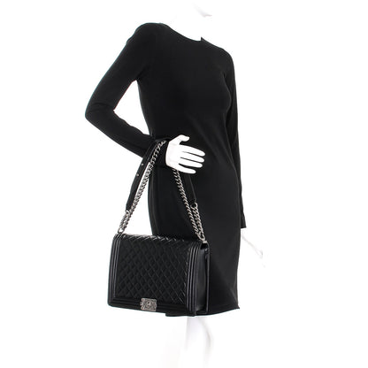 Chanel Lambskin Quilted Large Boy Flap Black 3 of 9