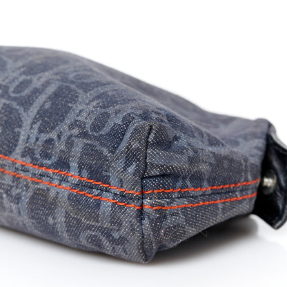 Christian Dior Denim Monogram Flight Trotter Cosmetic Pouch Blue 9 of 10