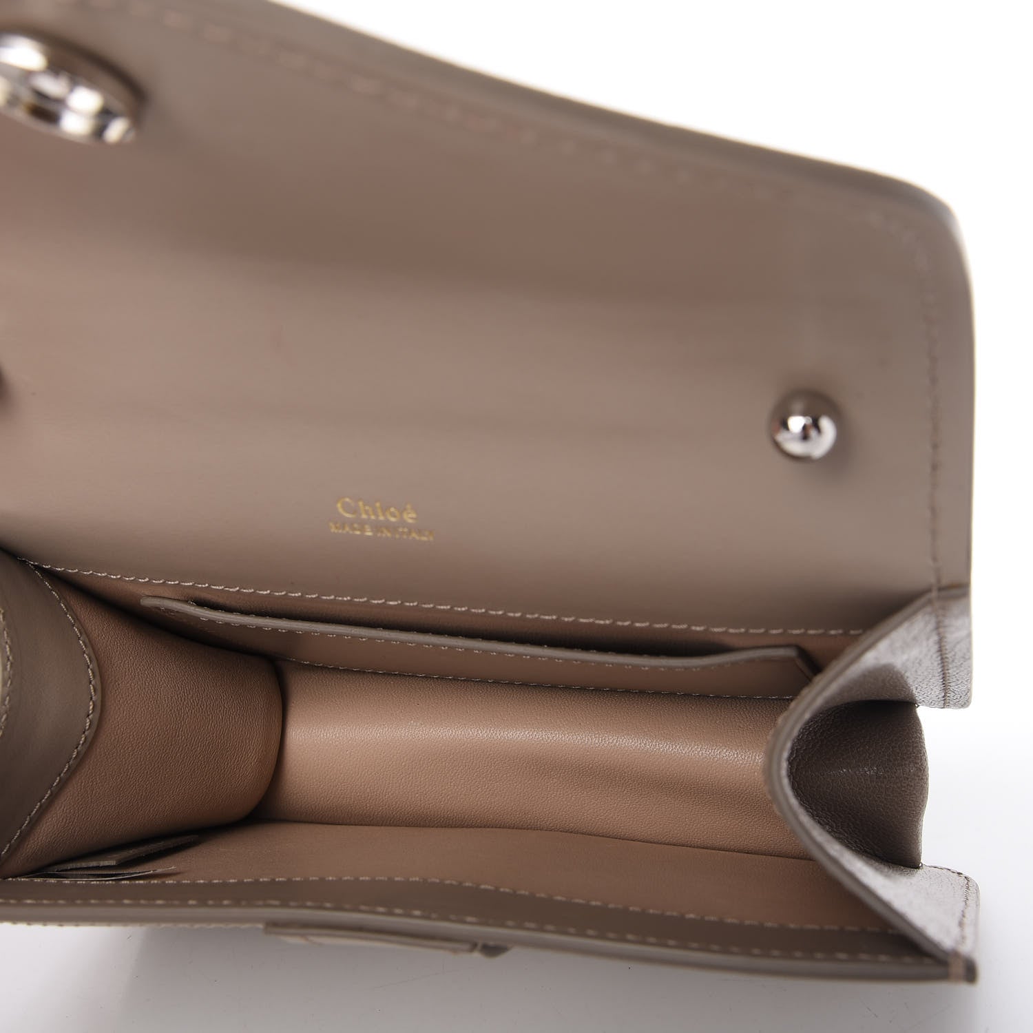 Chloe Shiny Goatskin Calfskin Mini Aby Chain Shoulder Bag Motty Grey 5 of 11