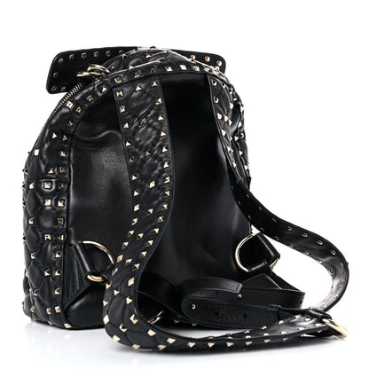 Valentino Garavani Nappa Quilted Small Rockstud Spike Backpack Black 4 of 14