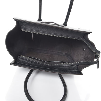 Celine Drummed Calfskin Micro Luggage Black 5 of 7