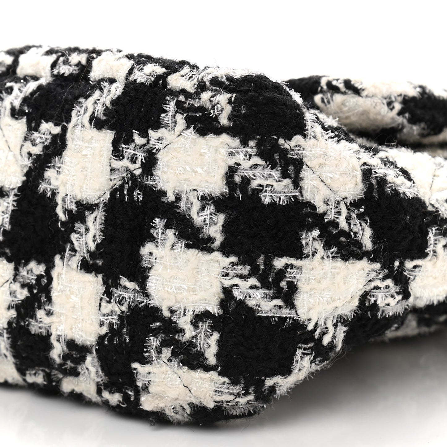 Tweed Quilted Maxi Chanel 19 Flap Black Ecru White