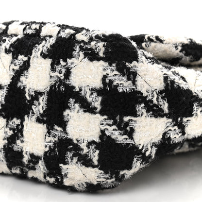 Chanel Tweed Quilted Maxi Chanel 19 Flap Black Ecru White 10 of 10