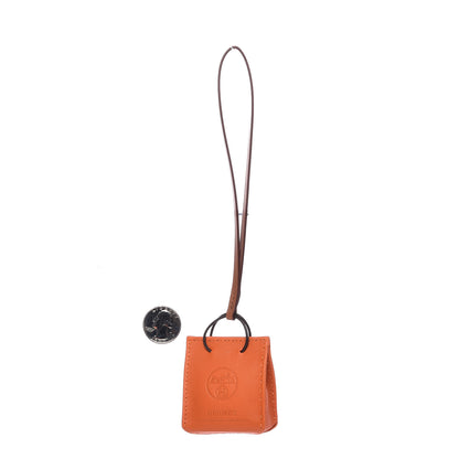 Hermes Milo Lambskin Swift Shopping Bag Charm Feu Gold 2 of 3