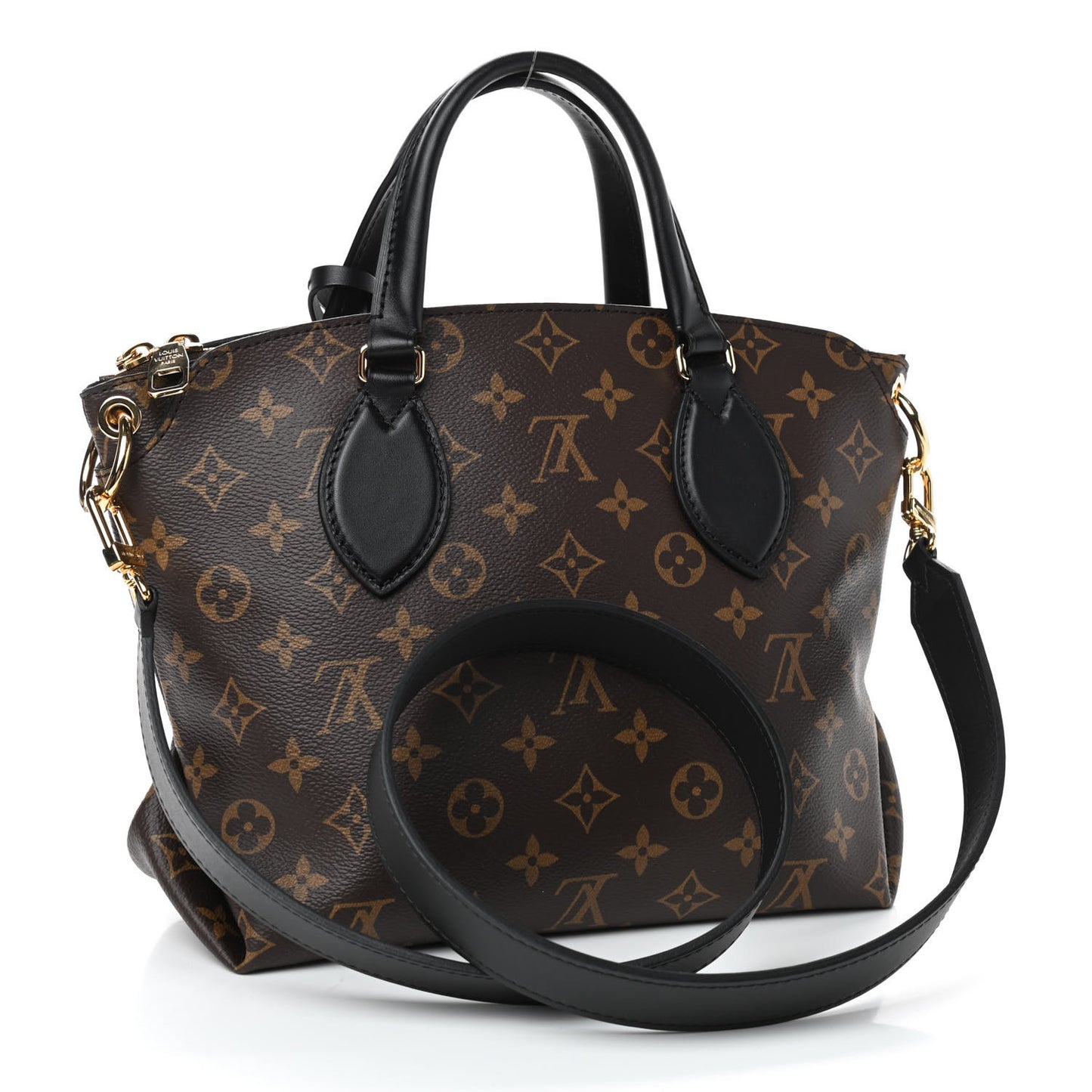 Monogram Flower Zipped Tote PM Black
