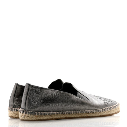 Bottega Veneta Metallic Nappa Intrecciato Woven Espadrille 39 Antique Silver 4 of 10