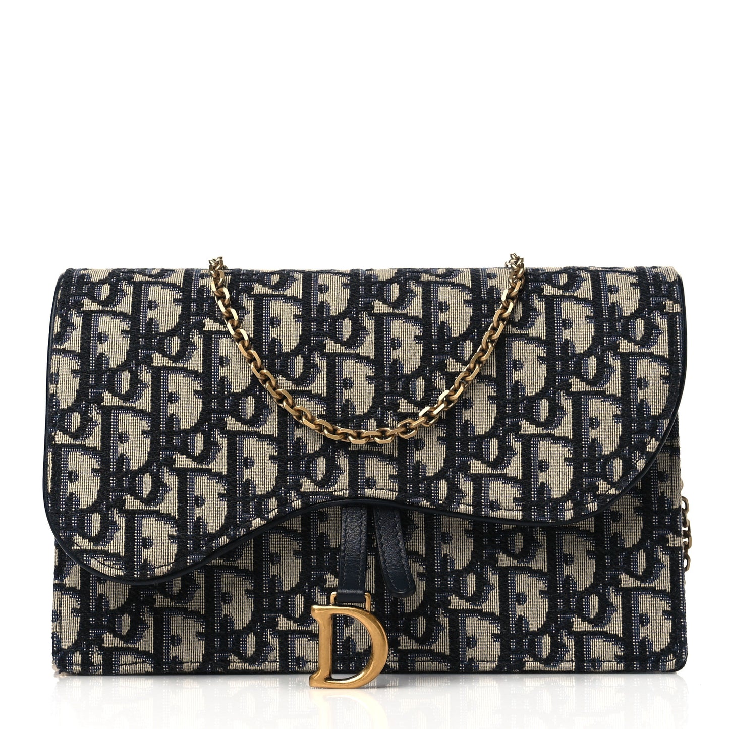 Oblique Saddle Chain Pouch Blue