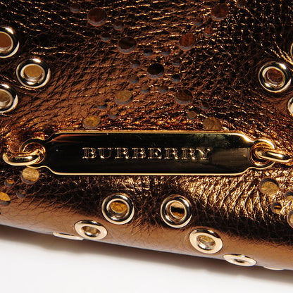 Burberry Metallic Calfskin Perforated Grommet Medium Salisbury Tote Bronze 8 of 8