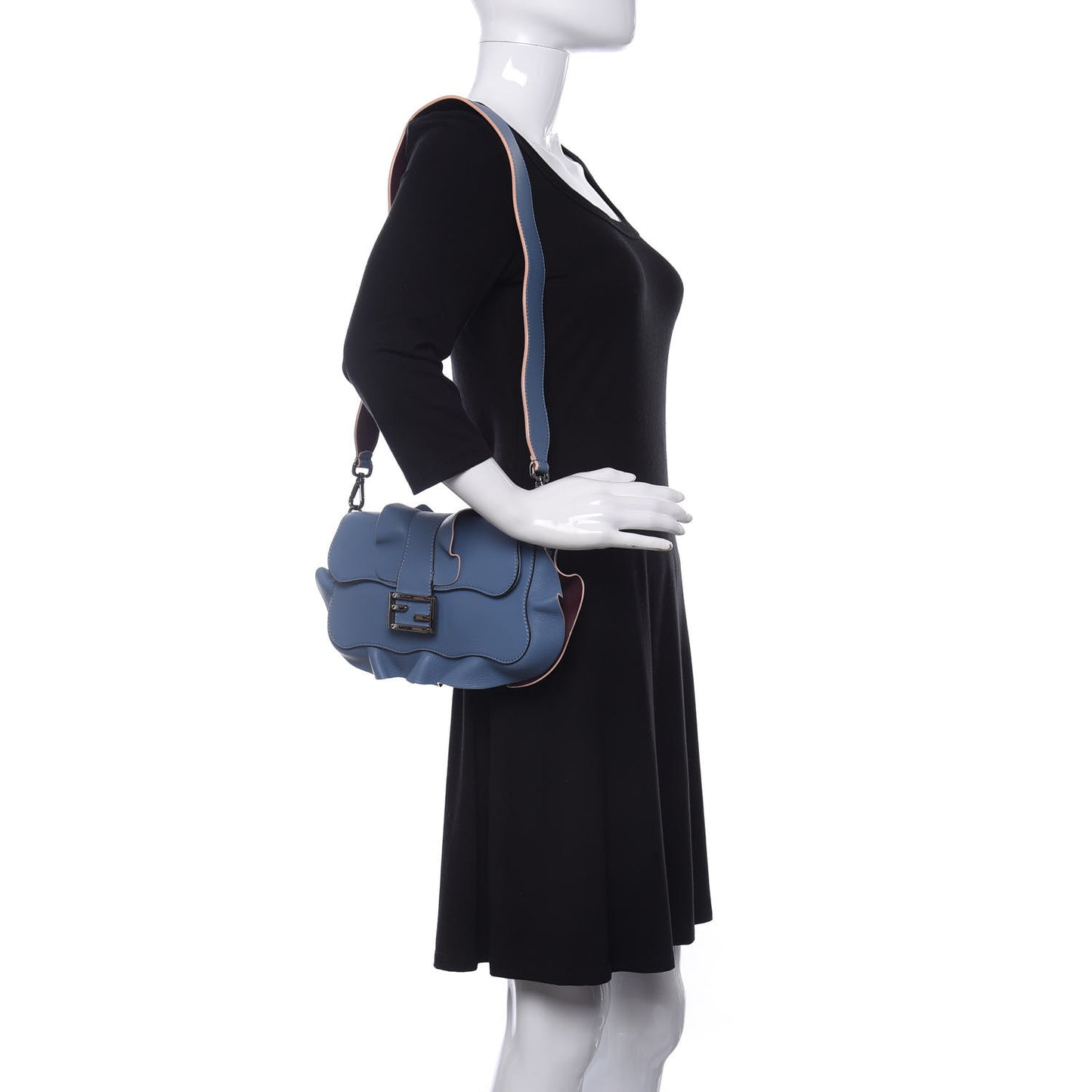 Calfskin Waves Baguette Blue
