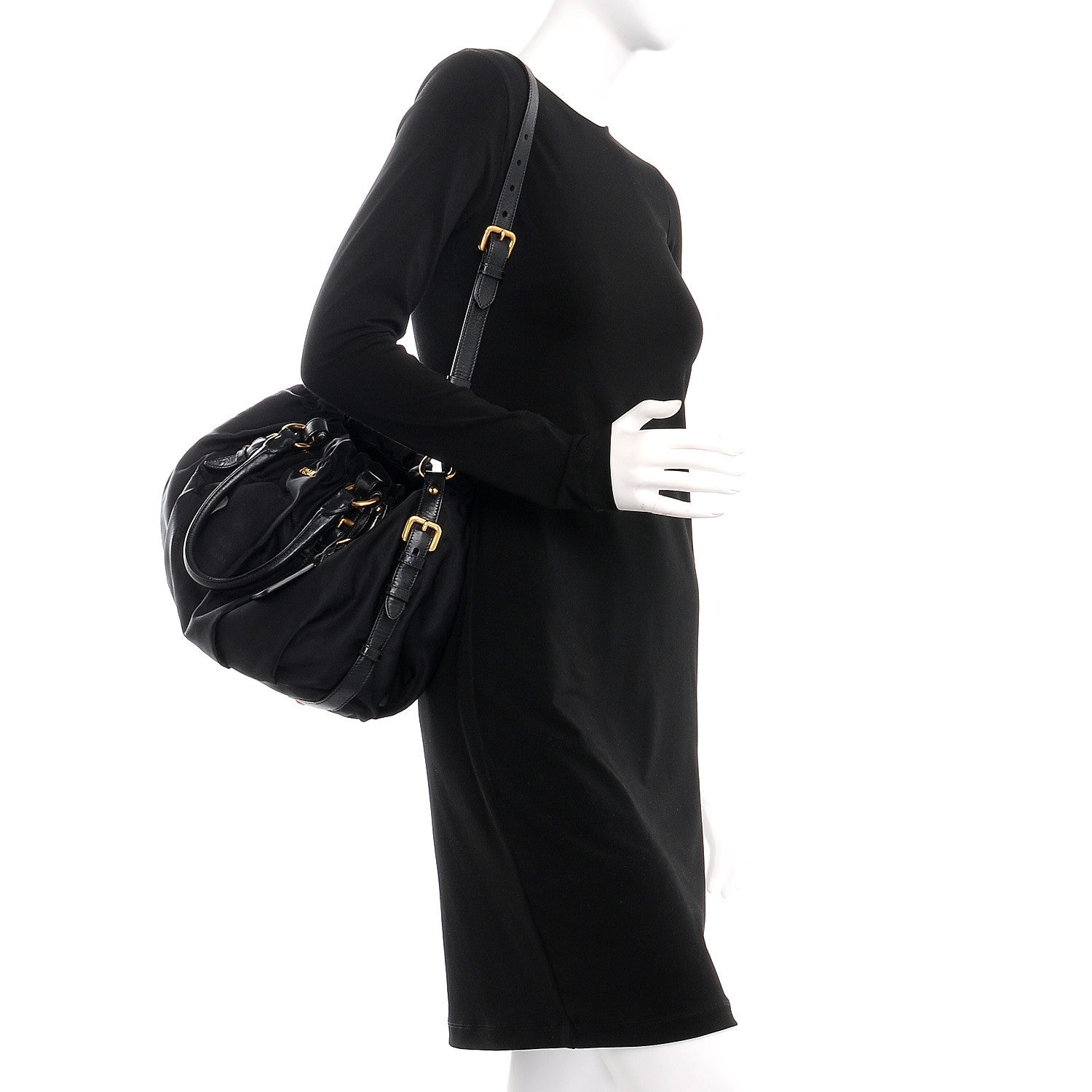 Prada Tessuto Nylon Jacquard Logo Tote Nero Black 231909