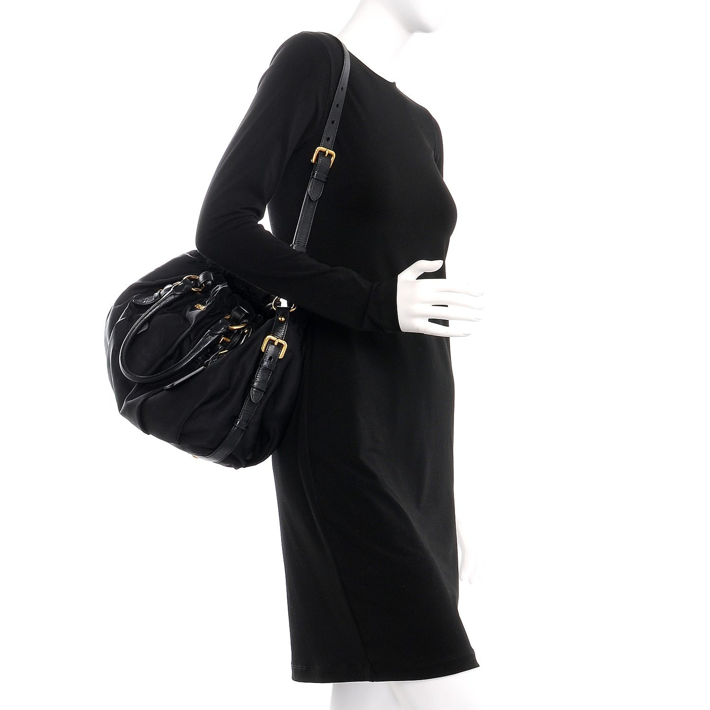 Tessuto Nylon Jacquard Logo Tote Nero Black