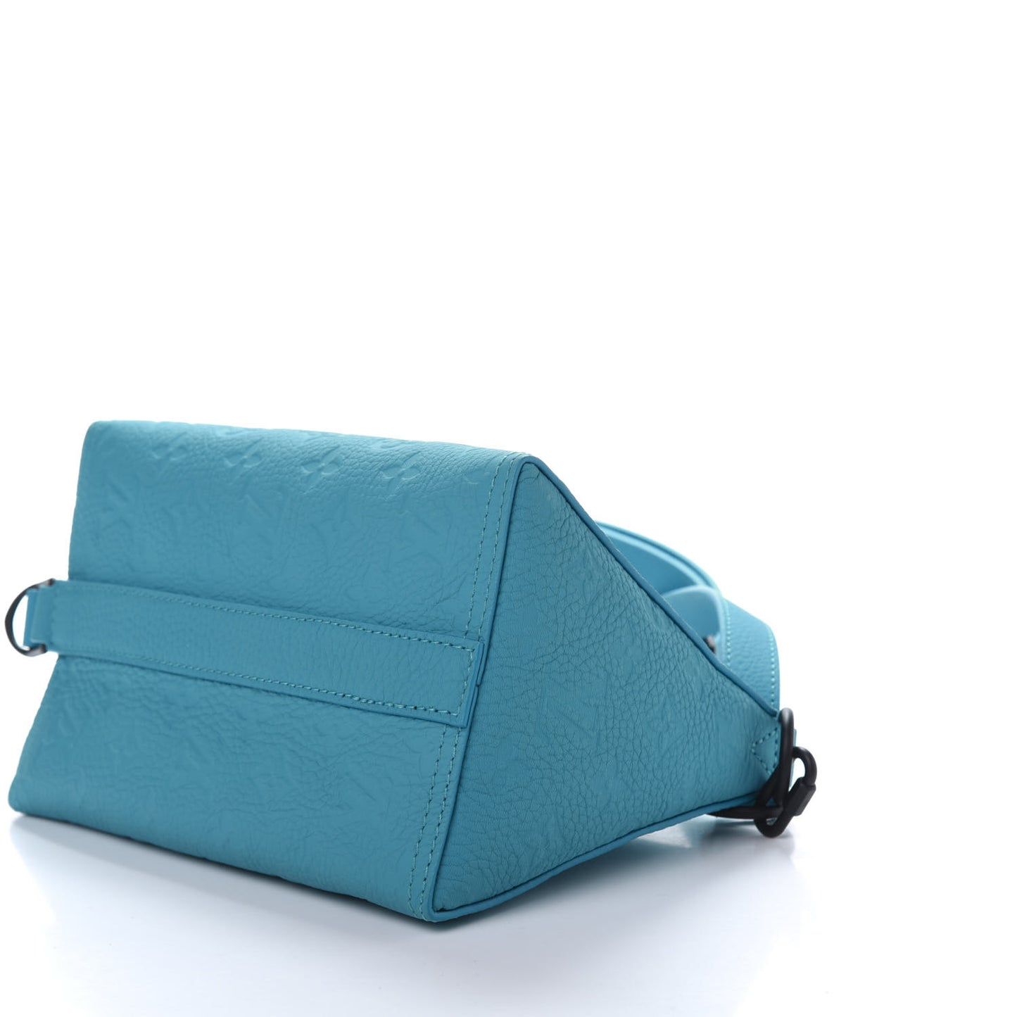 Taurillon Monogram Triangle Messenger Turquoise