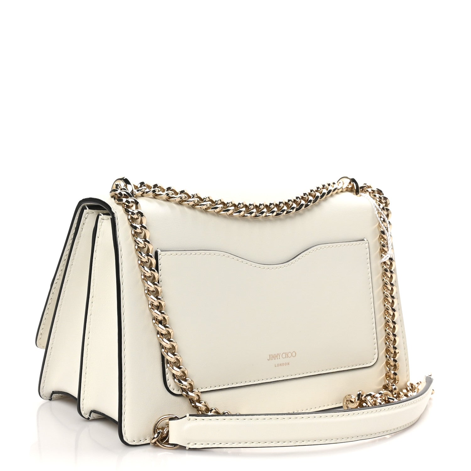 Jimmy Choo Shiny Calfskin Medium Varenne Shoulder Bag Latte 2 of 9