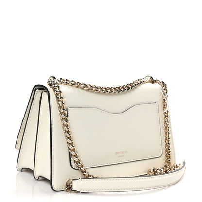 Jimmy Choo Shiny Calfskin Medium Varenne Shoulder Bag Latte 2 of 9