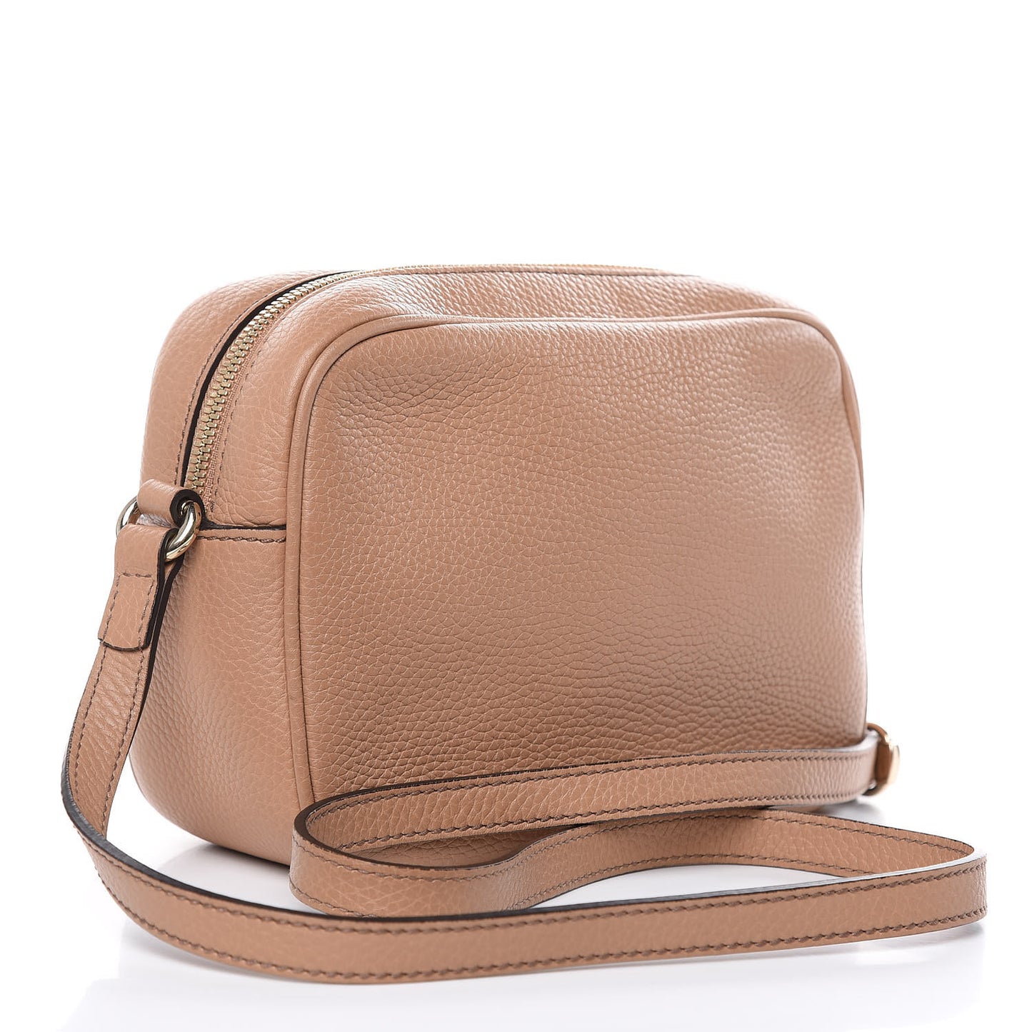 Pebbled Calfskin Small Soho Disco Bag Rose Beige