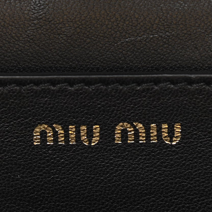 Miu Miu Calfskin Crocodile Embossed Crystal Embellished Solitaire Bag Black 6 of 10