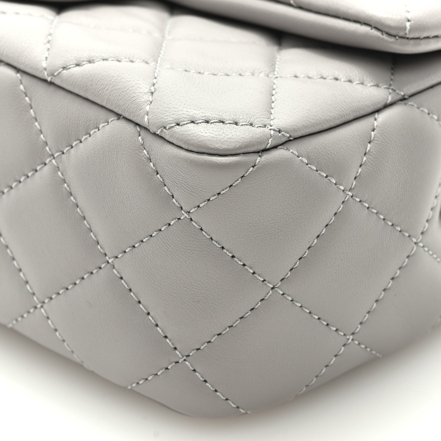 Chanel Lambskin Quilted Mini Rectangular Pearl Crush Flap Grey 9 of 9