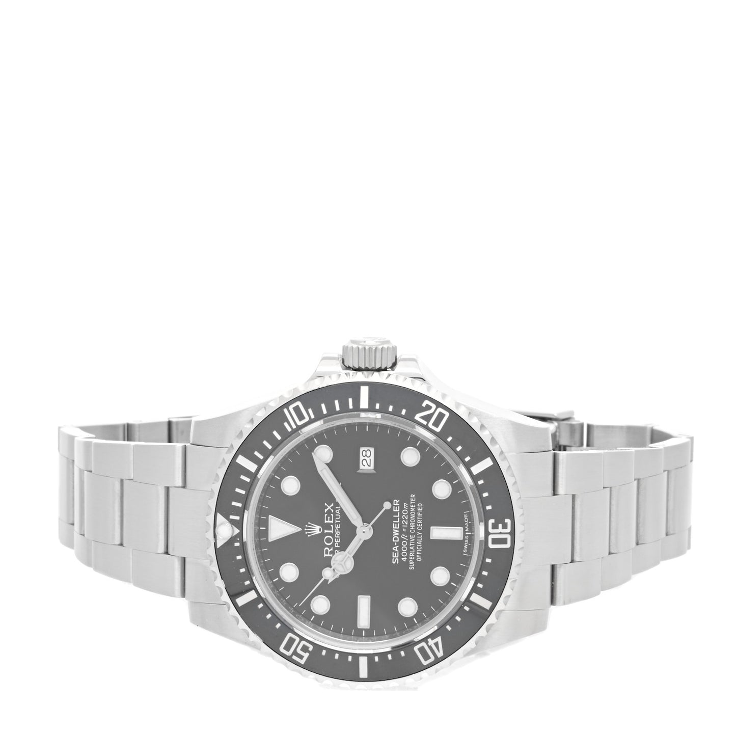Stainless Steel 40mm Oyster Perpetual Date Sea-Dweller Watch Black 116600