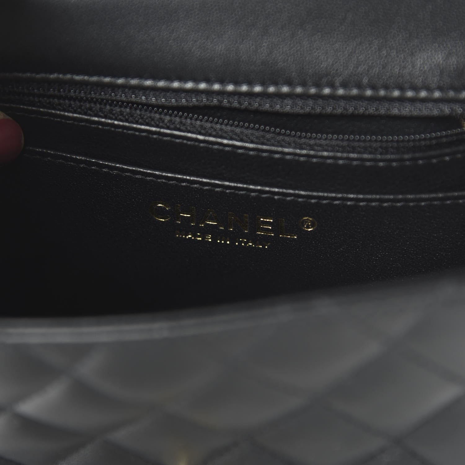Chanel Lambskin Quilted Mini Square Flap Black 8 of 10