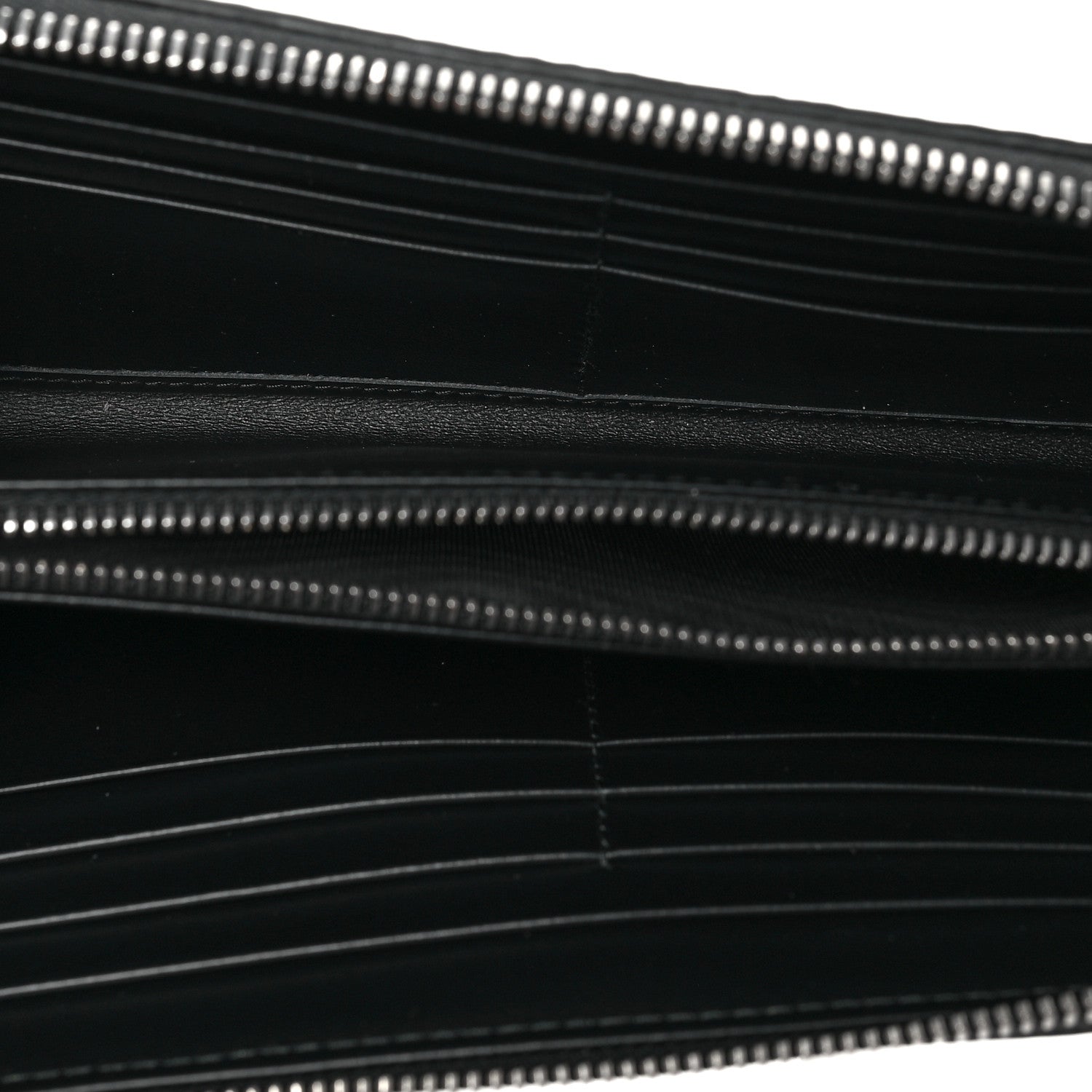 Prada Vitello Daino Zip Around Wallet Black 5 of 6