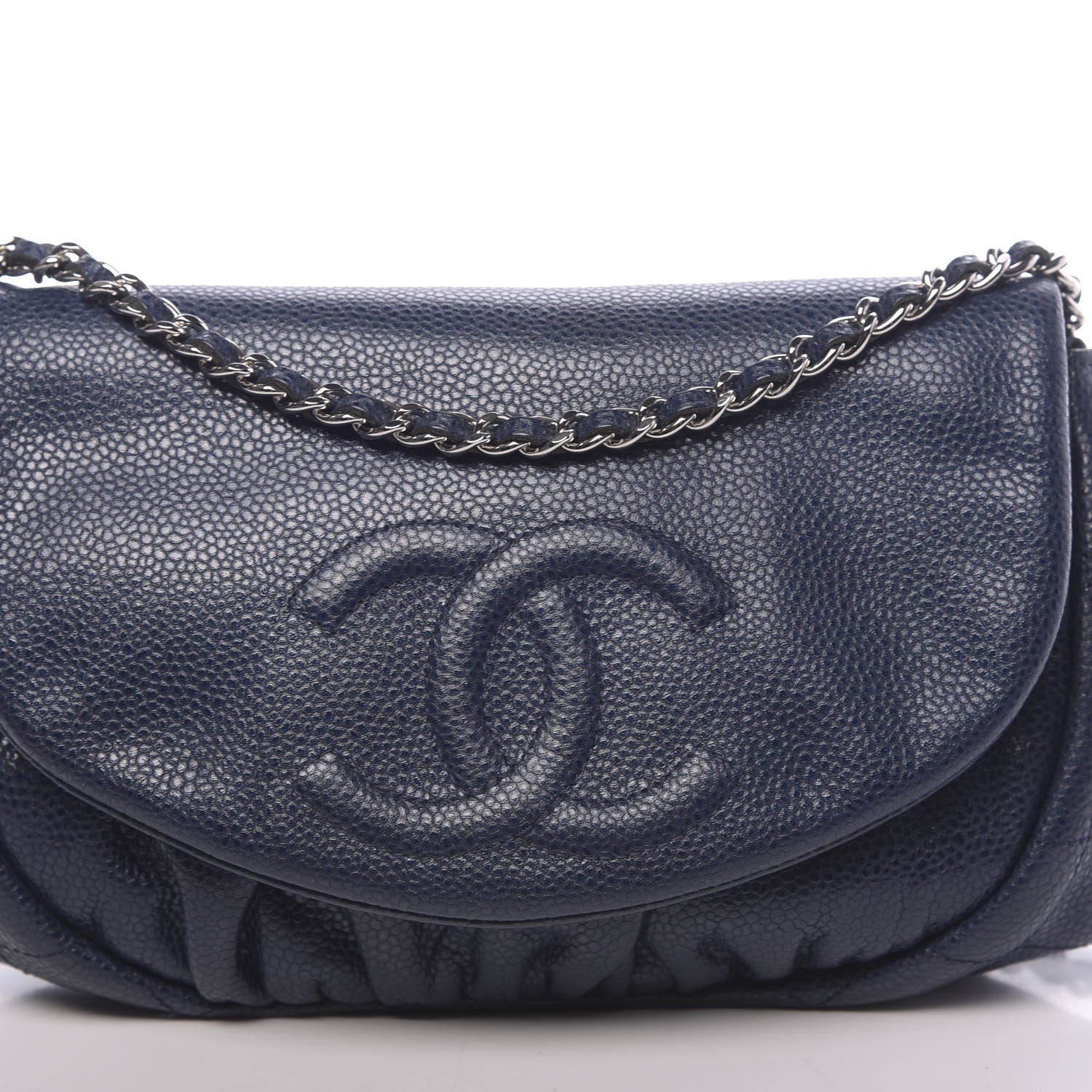 Chanel Caviar Half Moon Wallet On Chain WOC Navy 11 of 11