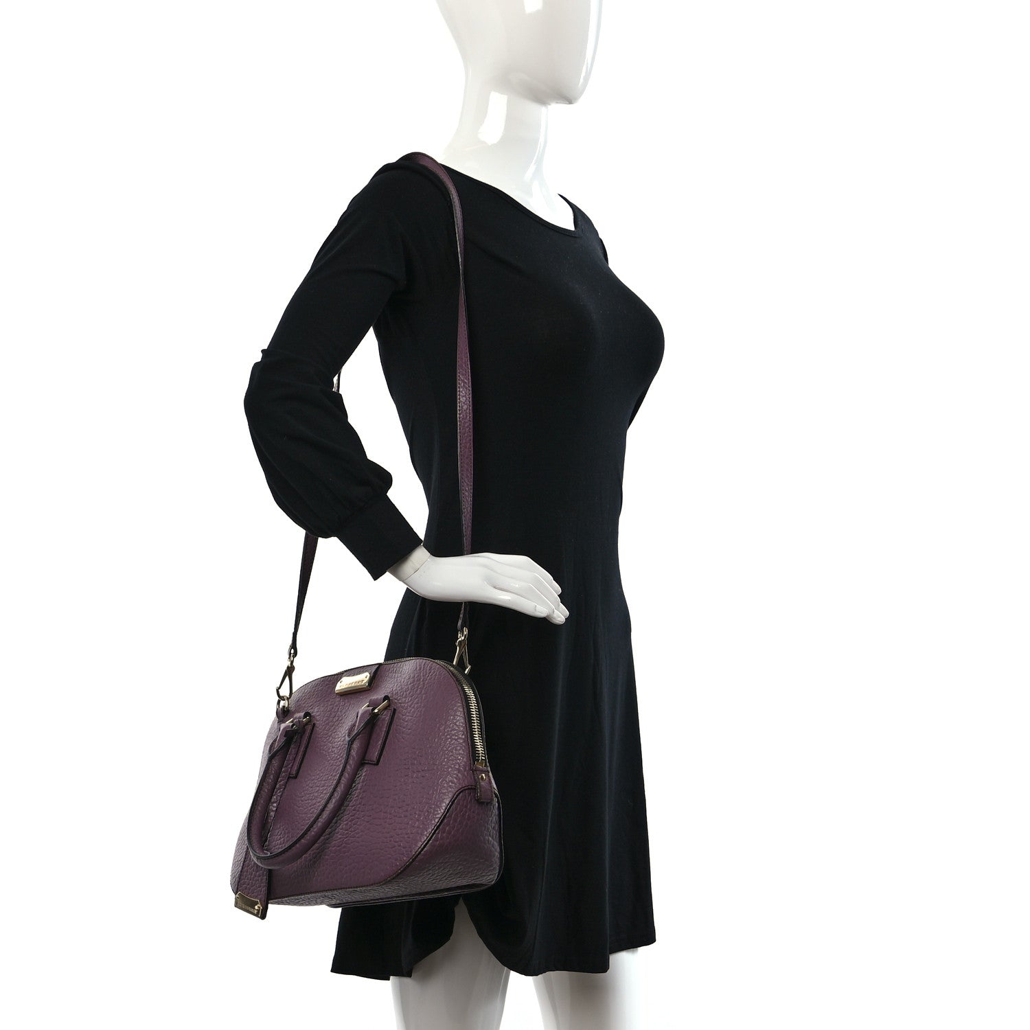 Burberry Heritage Grain Small Orchard Bowling Bag Purple 2 of 9