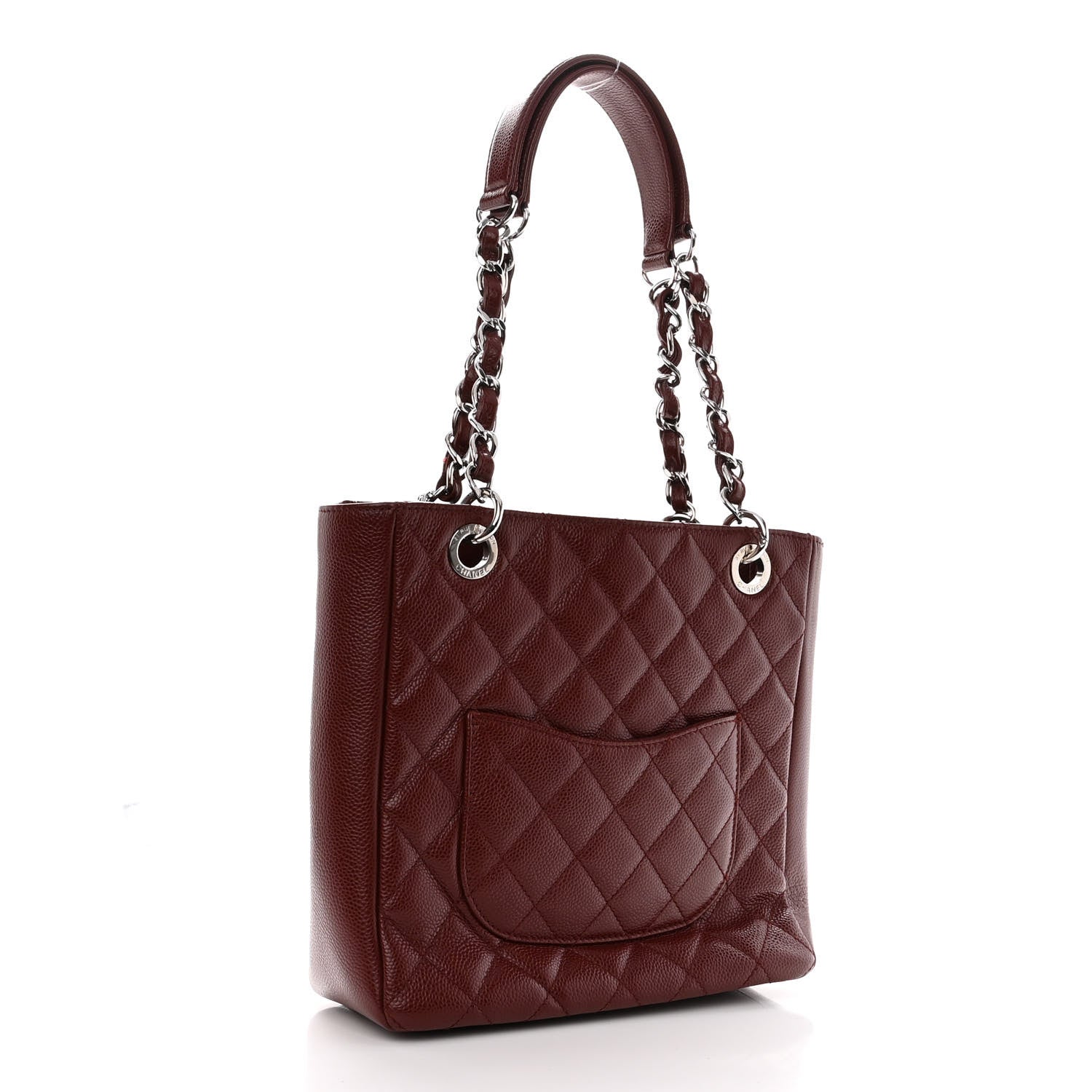 Chanel Caviar Quilted Petit Shopping Tote PST Burgundy 2 of 9