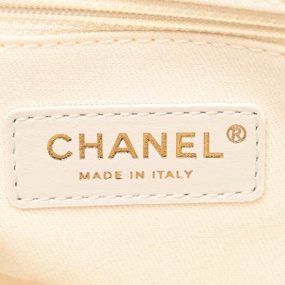 Chanel Canvas Pearl Medium Deauville Tote Ecru Beige 6 of 11