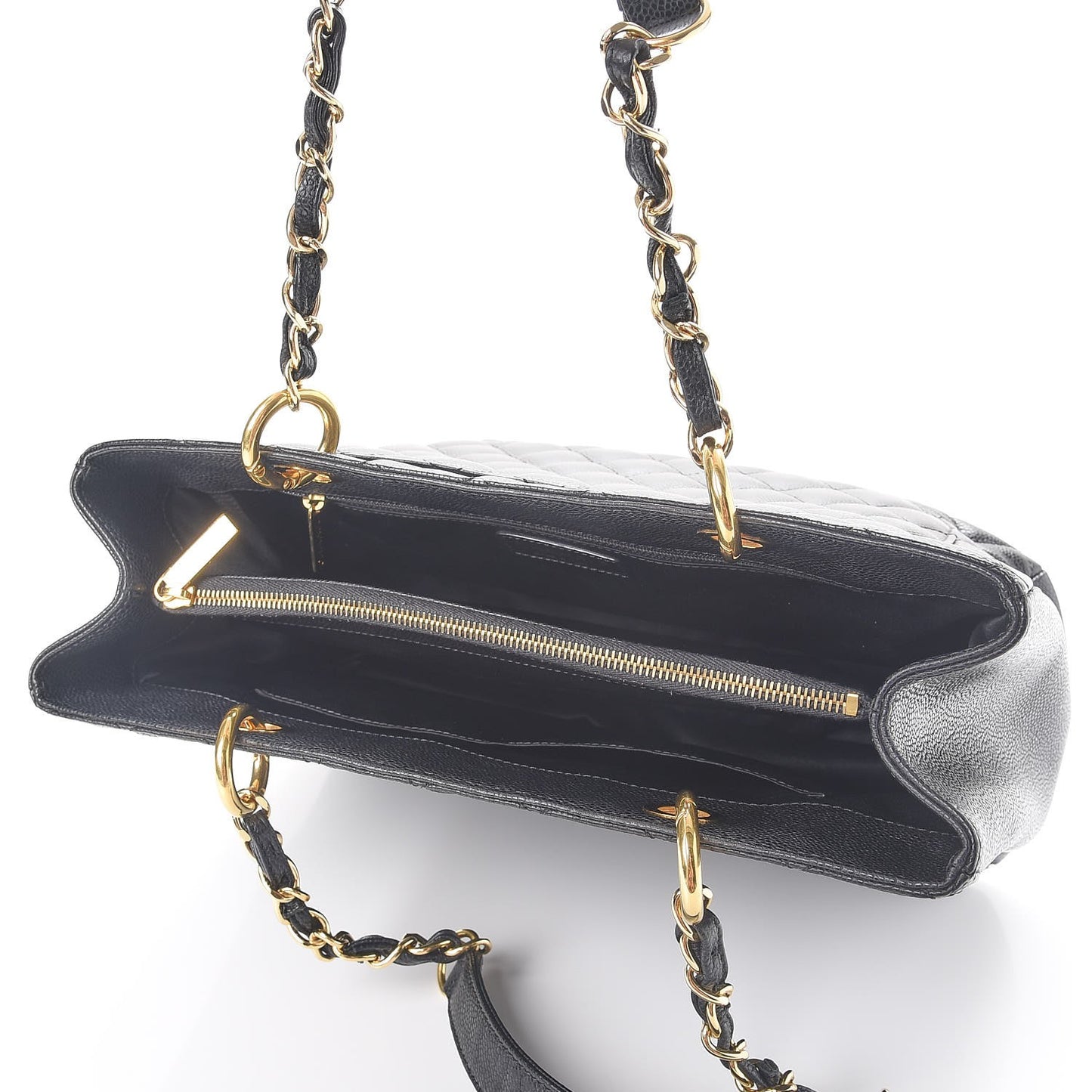 Caviar Quilted Grand Shopping Tote GST Black