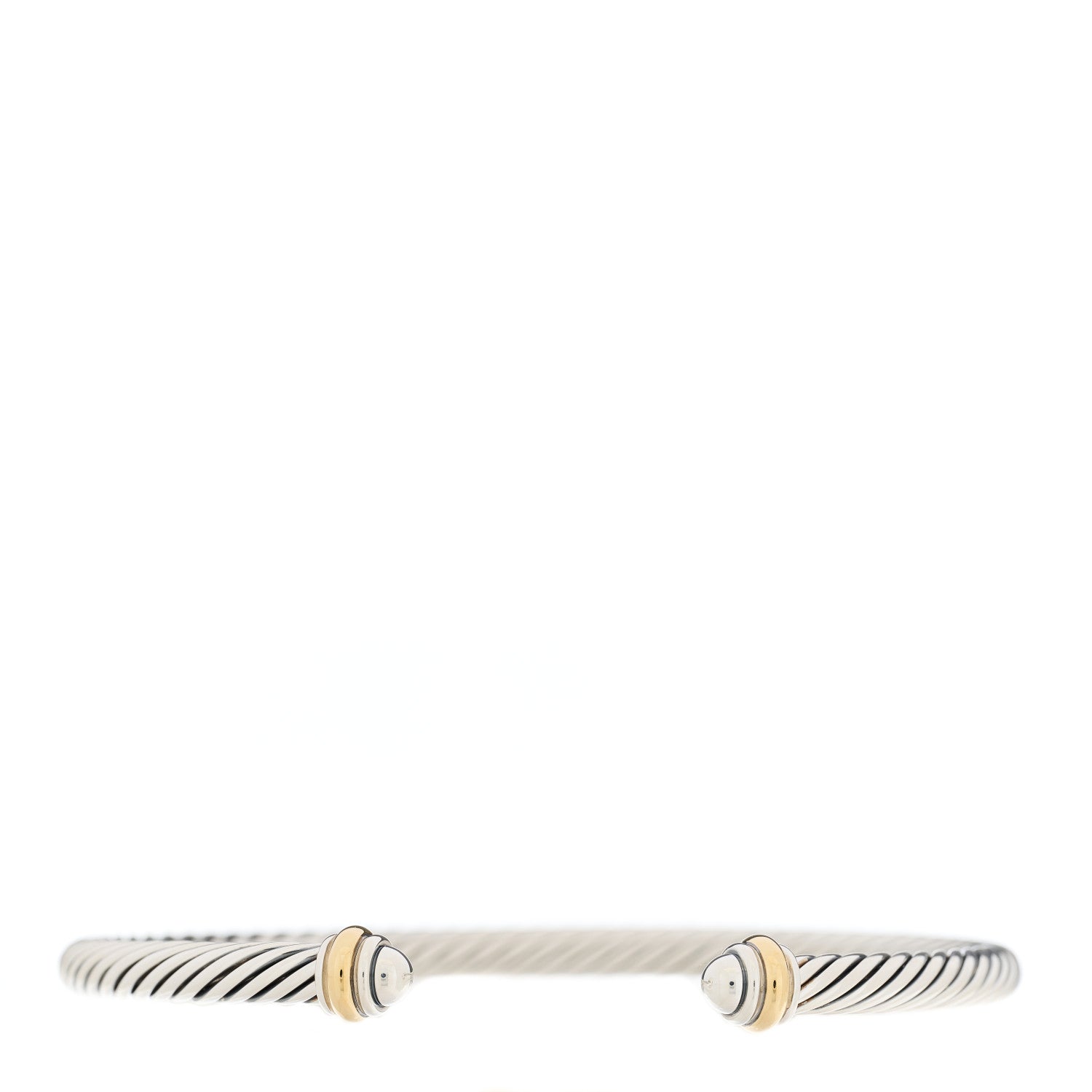 David Yurman Sterling Silver 18K Yellow Gold 4mm Cable Classics Bracelet 1 of 3