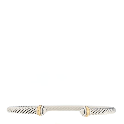 David Yurman Sterling Silver 18K Yellow Gold 4mm Cable Classics Bracelet 1 of 3