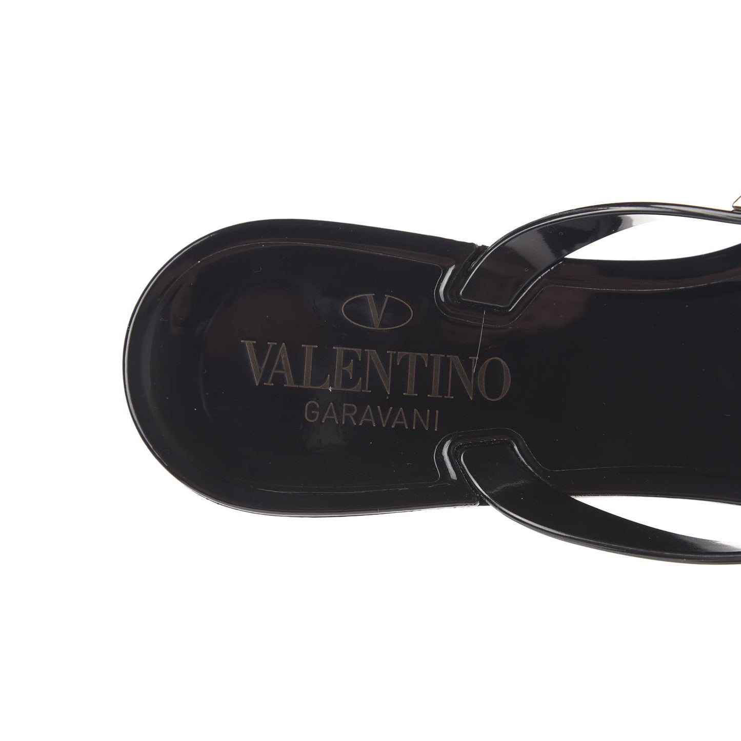 PVC Jelly Rockstud Bow Thong Sandals 37 Black