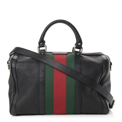 Gucci Calfskin Vintage Web Medium Boston Black 1 of 17