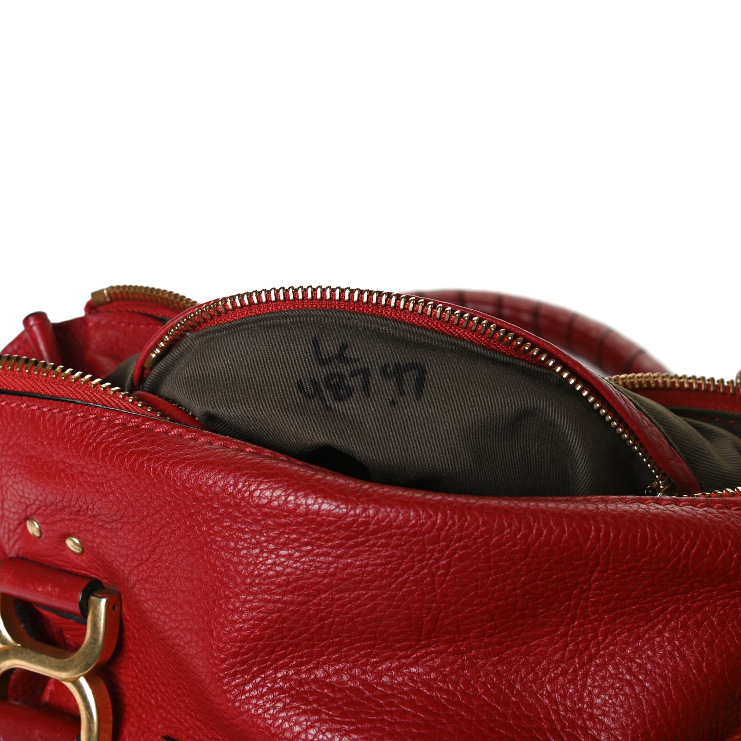 Calfskin Medium Marcie Satchel Peony Red