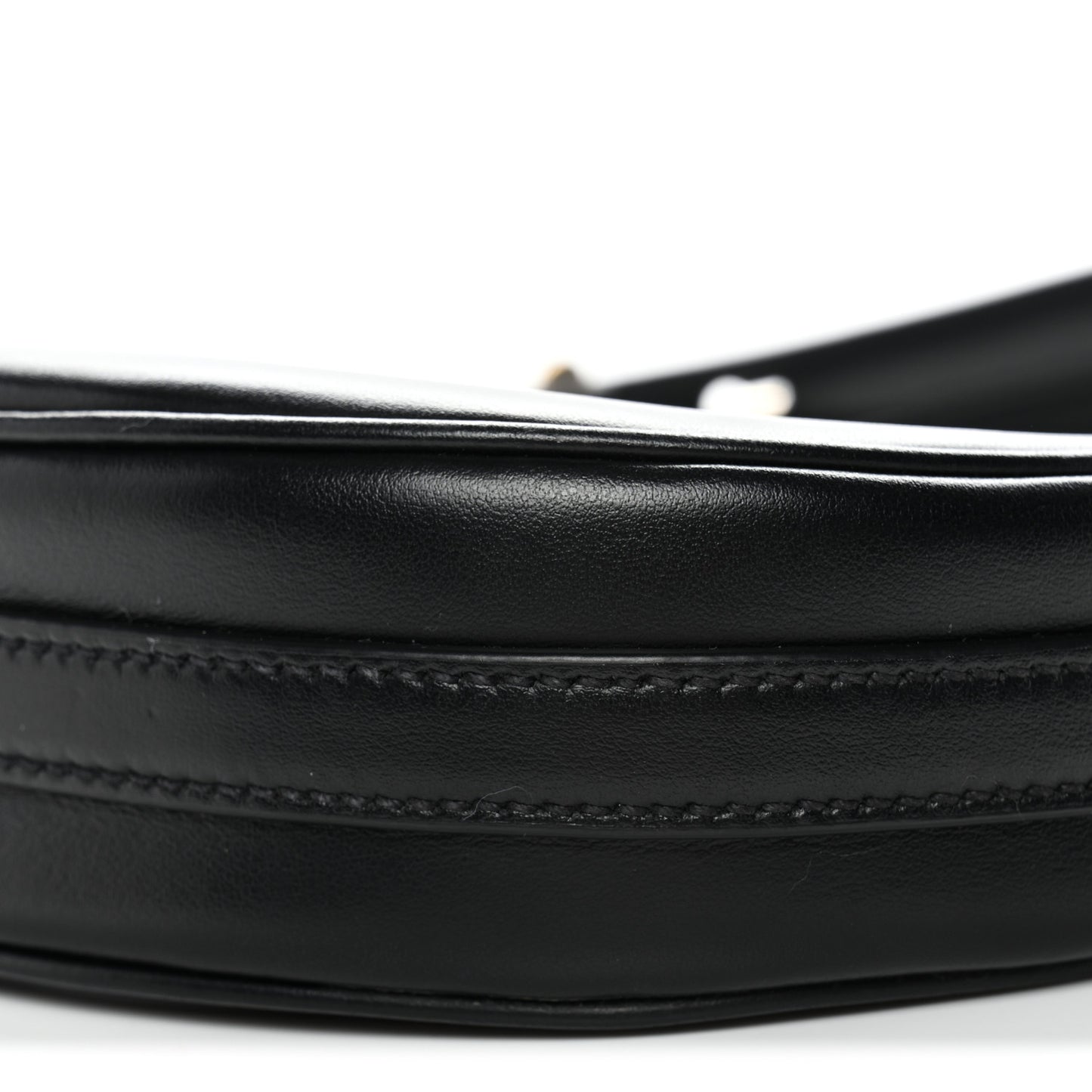 Soft Calfskin Arque Shoulder Bag Black