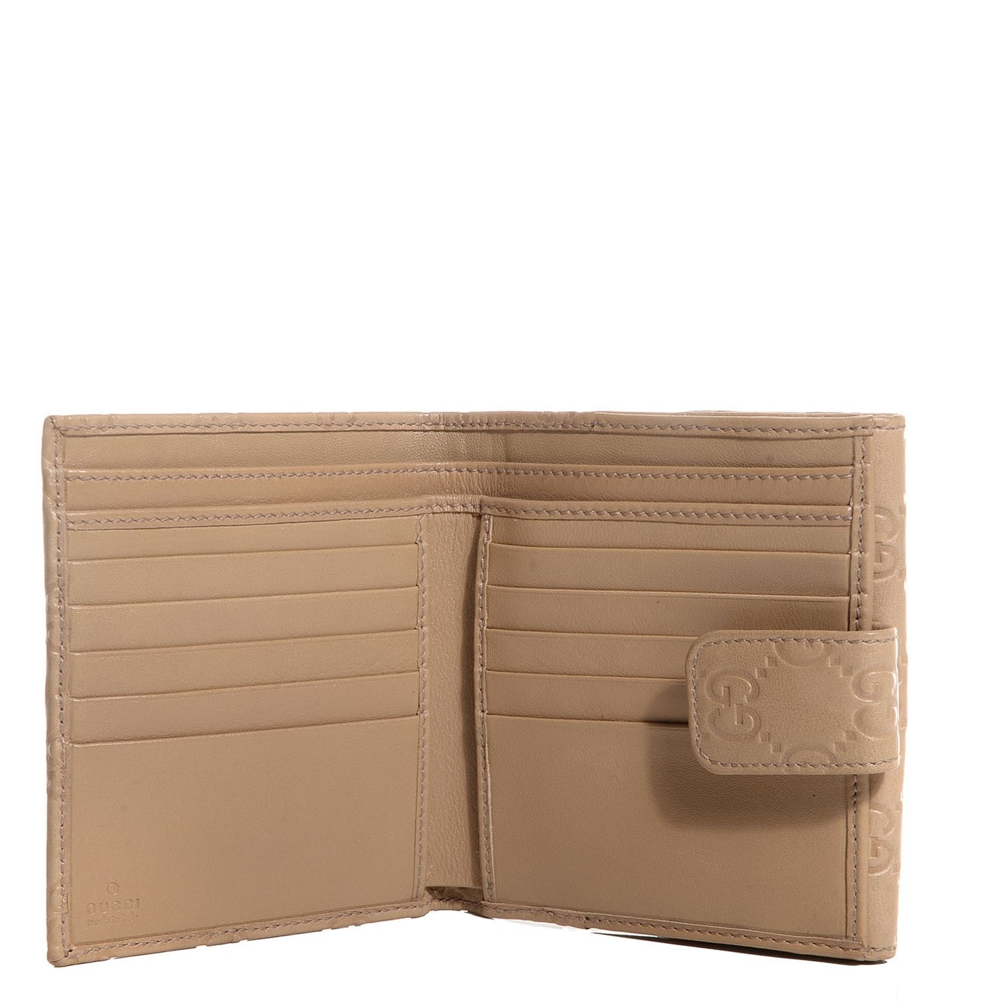 Guccissima Interlocking G French Flap Wallet Beige