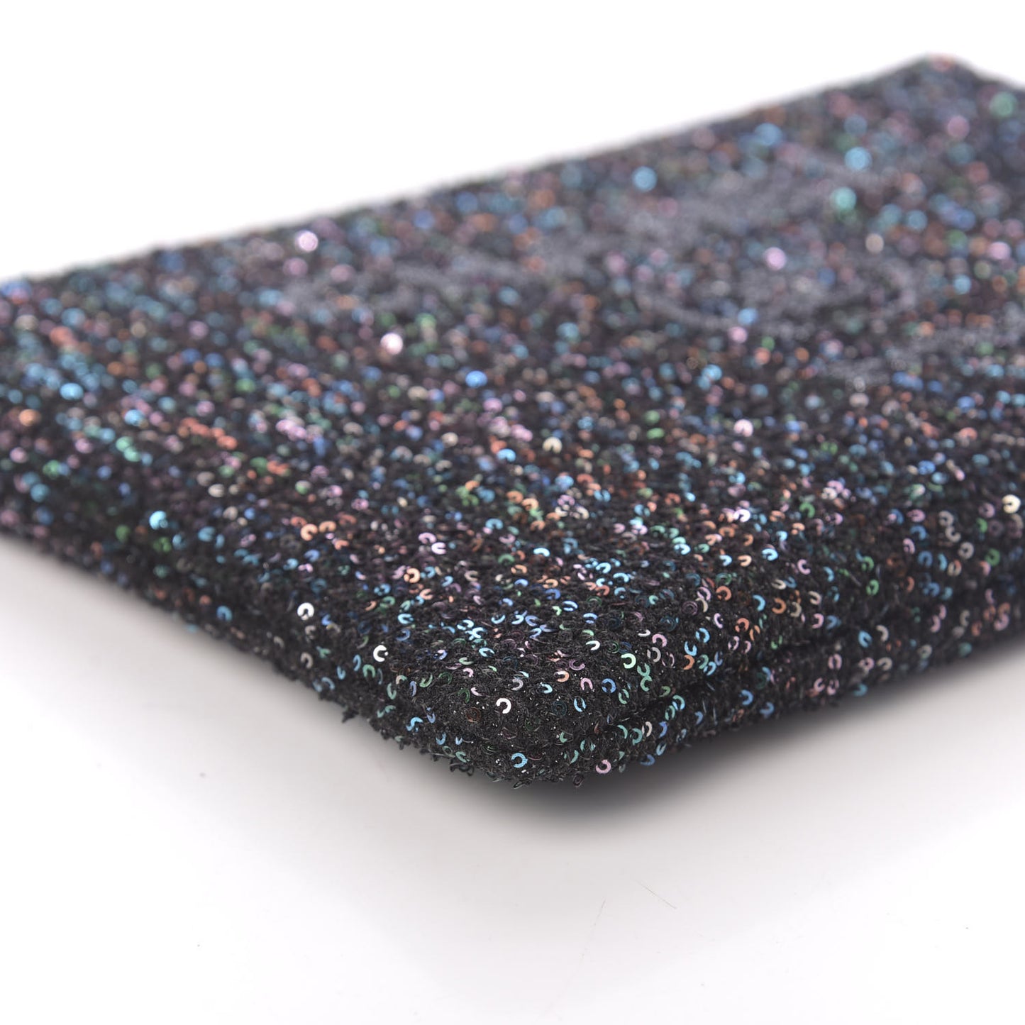 Canvas Sequin Medium Deauville Cosmetic Pouch Black