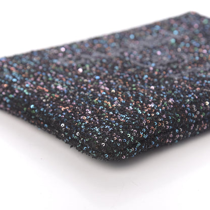 Chanel Canvas Sequin Medium Deauville Cosmetic Pouch Black 6 of 11