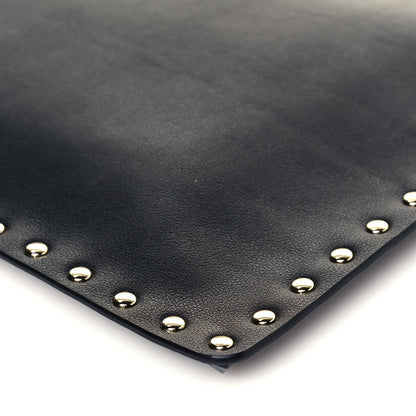 Valentino Garavani Vitello Large Rockstud Zip Pouch Black 8 of 10