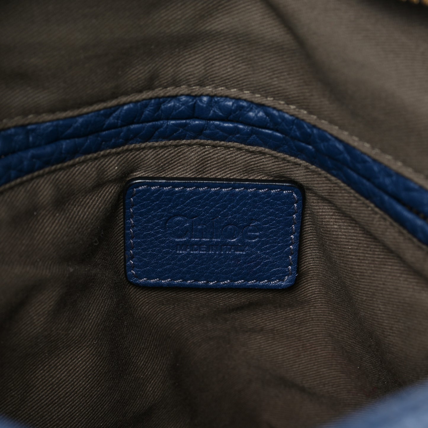 Calfskin Medium Marcie Satchel Royal Navy