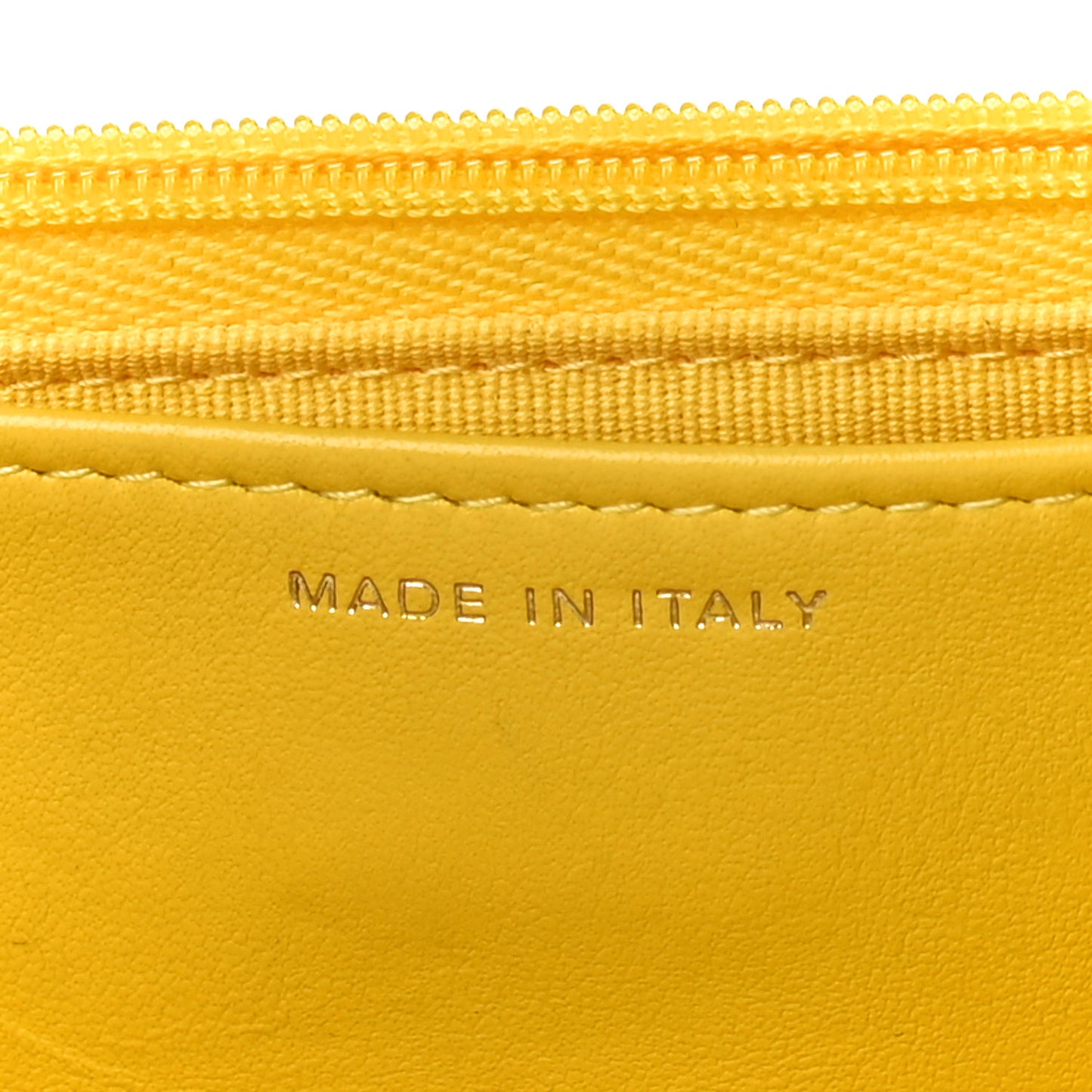 Lambskin Resin Quilted Wallet On Chain WOC Yellow