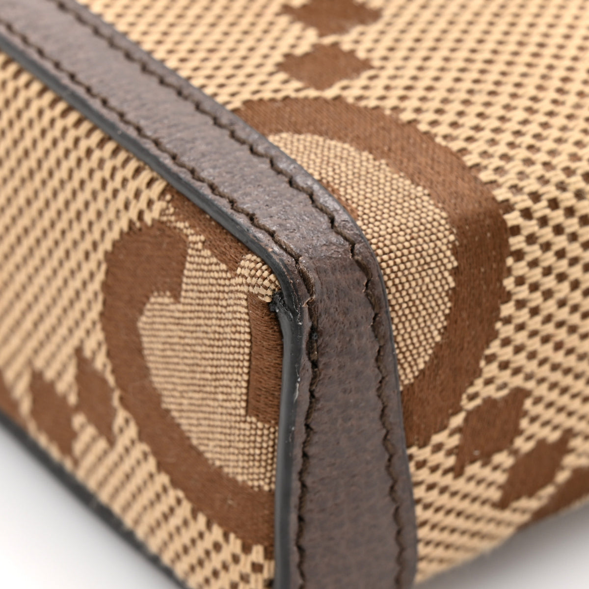 Monogram Jumbo GG Textured Dollar Calfskin Mini Horsebit 1955 Crossbody Bag Camel Ebony New Acero