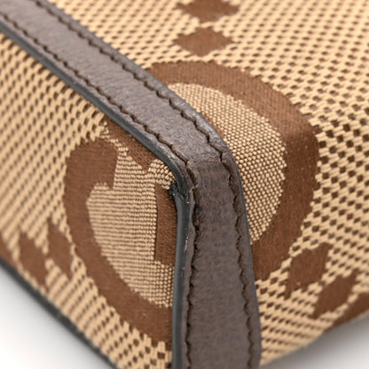 Gucci Monogram Jumbo GG Textured Dollar Calfskin Mini Horsebit 1955 Crossbody Bag Camel Ebony New Acero 11 of 12