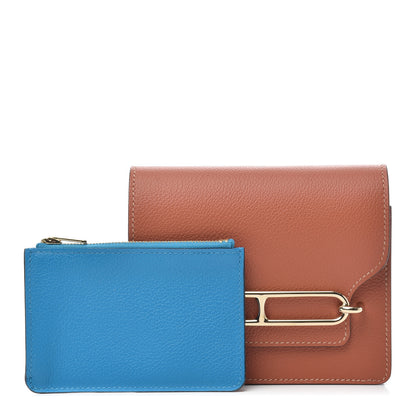 Hermes Evercolor Bi-Color Roulis Slim Wallet Blush Bleu Frida 1 of 9